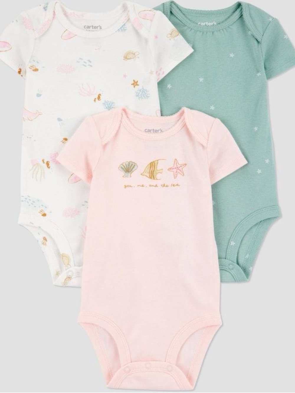 Carter's Girls' 3-Pack Short Sleeve One-Pieces